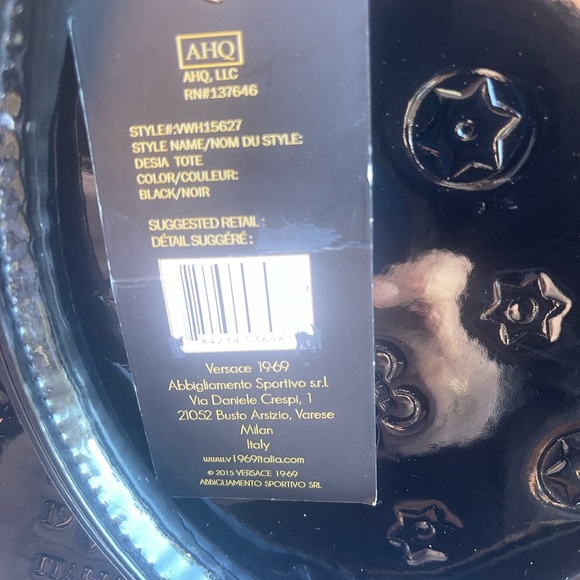Versace Milano Italia Handbag NWT Black Patent Leather - Picture 5 of 10